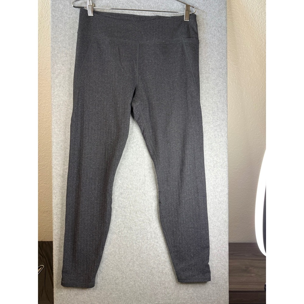 Polo Ralph Lauren Grey Herringbone High Waisted Leggings with Pocket Womens L